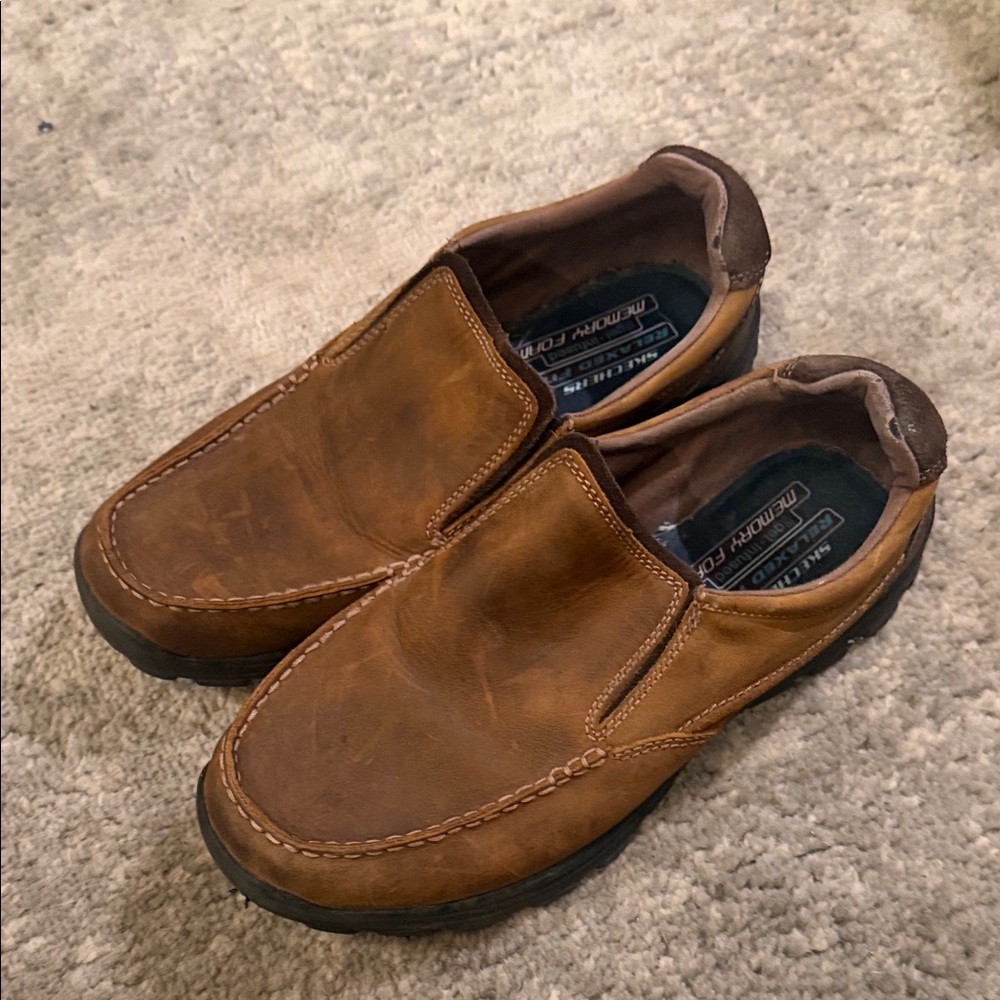 Skechers Men's Tan/Brown Slip-On Casual Loafers